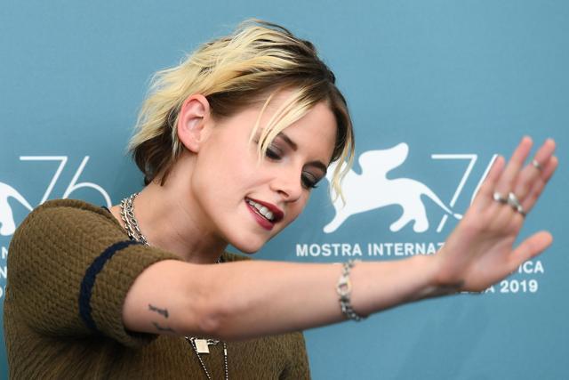 Kristen Stewart gestures during a photocall for the film Seberg. (AFP) Kristen Stewart gestures during a photocall for the film Seberg. (AFP)