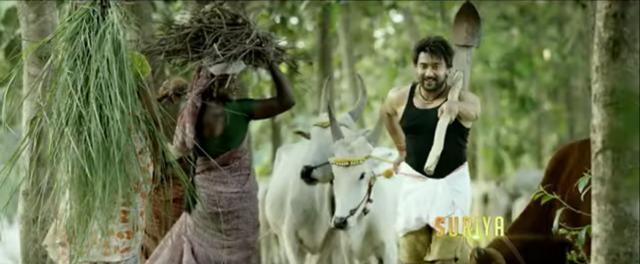 Suriya in a still from the film. Suriya in a still from the film.