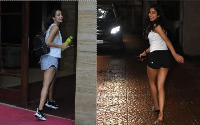 Malaika Arora and Janhvi Kapoor at the gym. (Varinder Chawla)