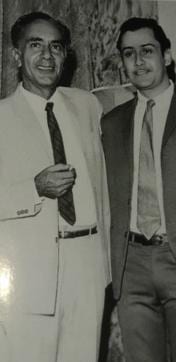 Balraj Sahni with Parikshat Sahni at the premier of the latter’s Pavitra Papi in the early 1970s.