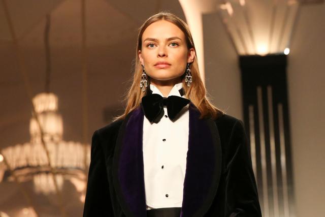 A model presents a creation from the Ralph Lauren collection during New York Fashion Week. (REUTERS) A model presents a creation from the Ralph Lauren collection during New York Fashion Week. (REUTERS)