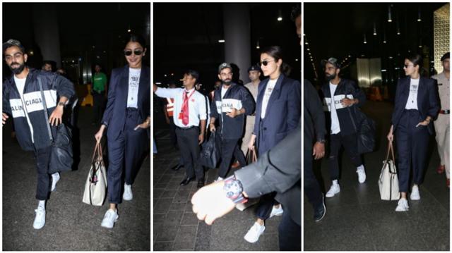 Anushka Sharma and Virat Kohli arrived together from West Indies.