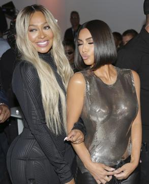 La La Anthony, left, and Kim Kardashian arrive to the Serena Williams fashion show during Fashion Week in New York, Tuesday, Sept. 10, 2019. (AP Photo/Seth Wenig) (AP) La La Anthony, left, and Kim Kardashian arrive to the Serena Williams fashion show during Fashion Week in New York, Tuesday, Sept. 10, 2019. (AP Photo/Seth Wenig) (AP)