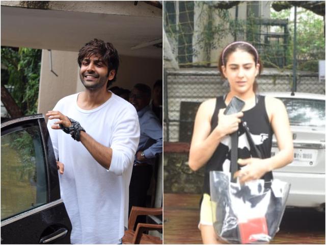 Rumoured couple Kartik Aaryan and Sara Ali Khan at gym. (Varinder Chawla) Rumoured couple Kartik Aaryan and Sara Ali Khan at gym. (Varinder Chawla)