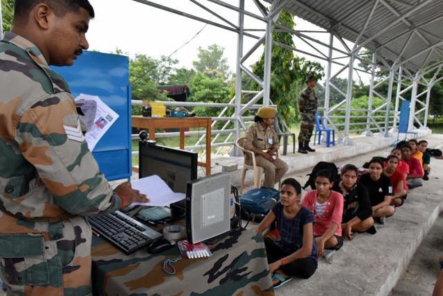Over two lakh female candidates from all over the country applied for the recruitment drive. (Dheeraj Dhawan / HT Photo ) Over two lakh female candidates from all over the country applied for the recruitment drive. (Dheeraj Dhawan / HT Photo )