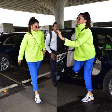 Deepika Padukone is all smiles as she is spotted at the airport. (Varinder Chawla)