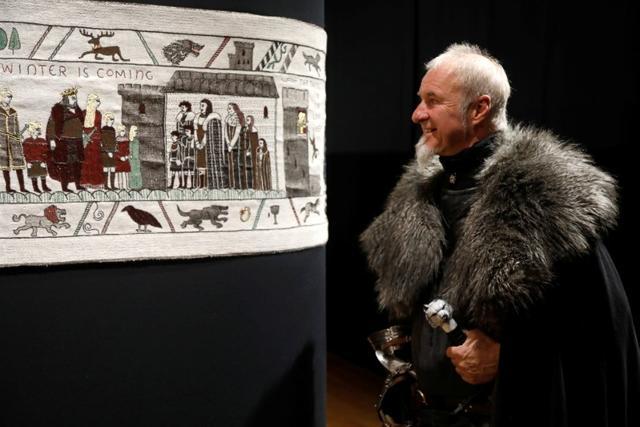 Guide William Van Der Kells of Winterfell Tours looks at the Game of Thrones Tapestry in Bayeux, France, September 13, 2019. REUTERS/Charles Platiau (RUETERS) Guide William Van Der Kells of Winterfell Tours looks at the Game of Thrones Tapestry in Bayeux, France, September 13, 2019. REUTERS/Charles Platiau (RUETERS)