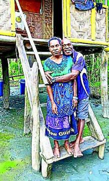 The owners of the guest house in Kamanibit village. (Geetika Jain) The owners of the guest house in Kamanibit village. (Geetika Jain)