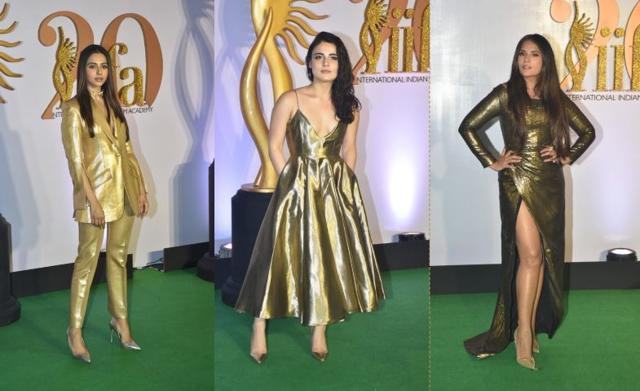 Rakul Preet Singh, Radhika Madan and Richa Chadha at IIFA Rocks event. (Varinder Chawla)