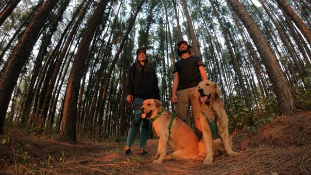 Priyanka Jena with Tanveer Taj and their pets Cruise (left) and Frodo Priyanka Jena with Tanveer Taj and their pets Cruise (left) and Frodo