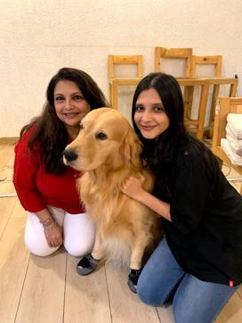 Parul Dalal (left), with her pet Leo Dalal and canine trainer Brinda Thaker Parul Dalal (left), with her pet Leo Dalal and canine trainer Brinda Thaker