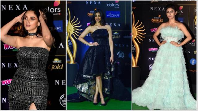 Aditi Rao Hydari, Daisy Shah and Mouni Roy at the event.