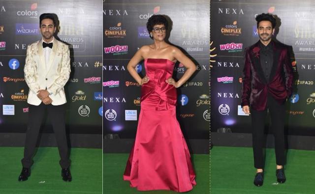 Ayushmann Khurrana, Tahira Kashyap and Aparshakti Khurrana at IIFA 2019. (Varinder Chawla)