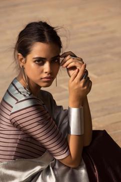 It’s an easy colour to accessorise — whether you’re looking to go metallic or colourful,” says designer Payal Khandwala. Above is one of her creations. It’s an easy colour to accessorise — whether you’re looking to go metallic or colourful,” says designer Payal Khandwala. Above is one of her creations.
