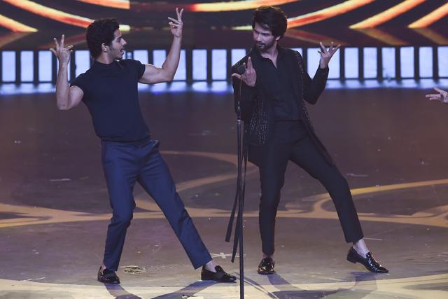 Ishan Khattar (L) and Shahid Kapoor perform on stage during the 20th International Indian Film Academy (IIFA) Awards. (AFP) Ishan Khattar (L) and Shahid Kapoor perform on stage during the 20th International Indian Film Academy (IIFA) Awards. (AFP)
