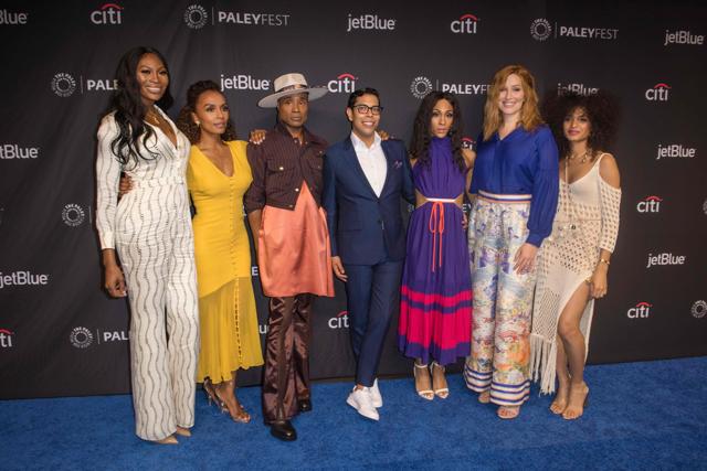 Dominique Jackson, Janet Mock, Billy Porter, Steven Canales, MJ Rodriguez, Our Lady J and Indya Moore arrive for Paley Center for Media's 2019 PaleyFest LA panel and screening of Pose at the Dolby Theater in Hollywood. (AFP) Dominique Jackson, Janet Mock, Billy Porter, Steven Canales, MJ Rodriguez, Our Lady J and Indya Moore arrive for Paley Center for Media's 2019 PaleyFest LA panel and screening of Pose at the Dolby Theater in Hollywood. (AFP)