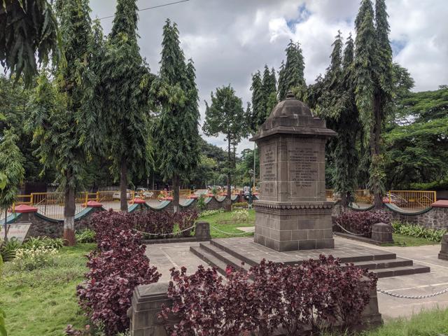 Maratha War Memorial at Hukshur, Camp. (Shankar Narayan/HT PHOTO)