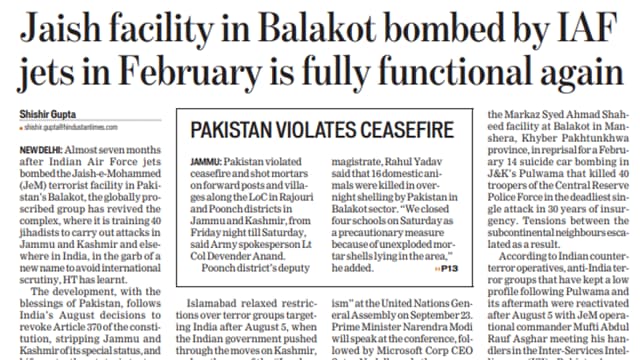 Hindustan Times had on September 22, reported that the Balakot camp is fully functional.