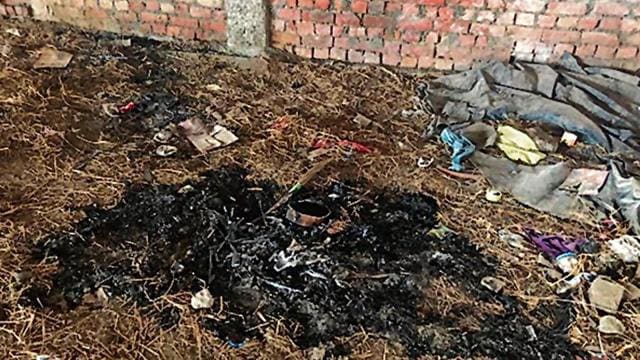 Police recover a half-burnt drone that was used for smuggling weapons into Punjab from Pakistan. (Photo: Special arrangement) Police recover a half-burnt drone that was used for smuggling weapons into Punjab from Pakistan. (Photo: Special arrangement)