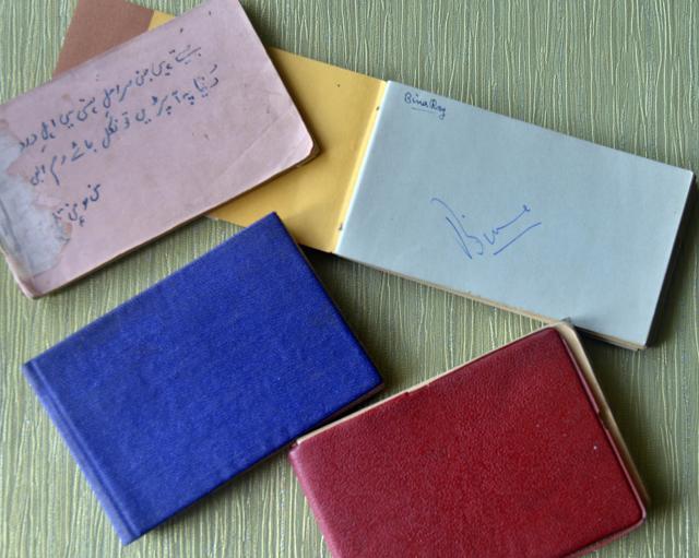 Some of Javed Akhtar’s autograph books.