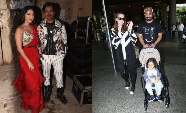 Nawazuddin Siddiqui and Sunny Leone at Bole Chudiyan trailer launch and Rannvijay Singha with family at Mumbai airport. (Varinder Chawla)