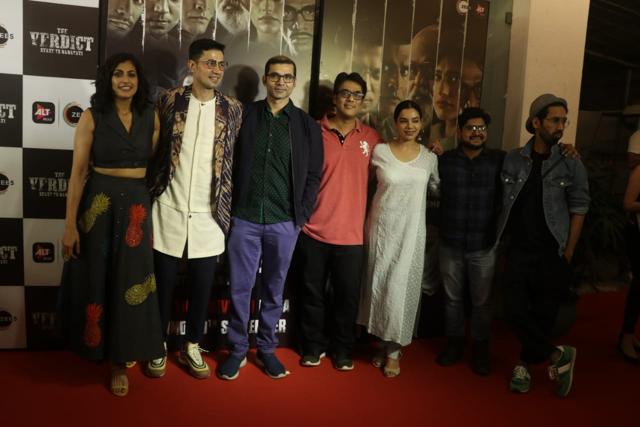 Kubbra Sait, Sumeet Vyas and others during the screening of The Verdict - State vs Nanavati. (Varinder Chawla) Kubbra Sait, Sumeet Vyas and others during the screening of The Verdict - State vs Nanavati. (Varinder Chawla)