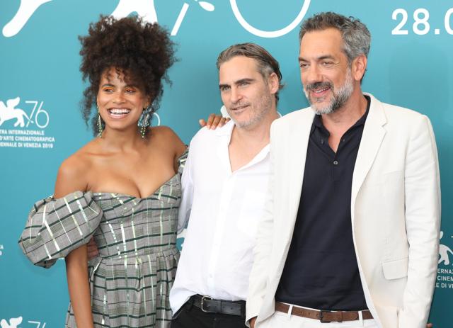 Zazie Beetz, actor Joaquin Phoenix and director Todd Phillips (L to R) attend a photocall for the film Joker during the 76th Venice International Film Festival. (Xinhua) Zazie Beetz, actor Joaquin Phoenix and director Todd Phillips (L to R) attend a photocall for the film Joker during the 76th Venice International Film Festival. (Xinhua)