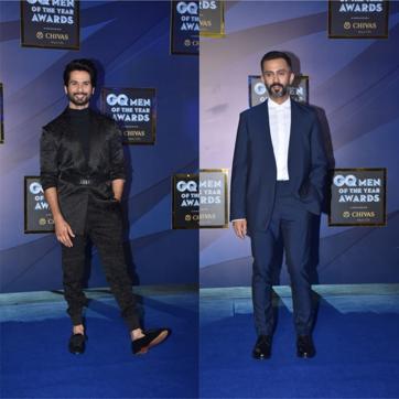 Shahid attended the gala in black while Anand Ahuja was spotted in a blue suit. (Varinder Chawla) Shahid attended the gala in black while Anand Ahuja was spotted in a blue suit. (Varinder Chawla)