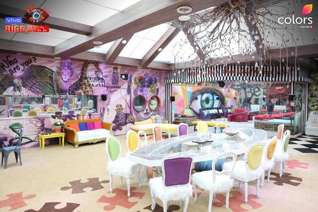 Living room inside the Bigg Boss house. Living room inside the Bigg Boss house.