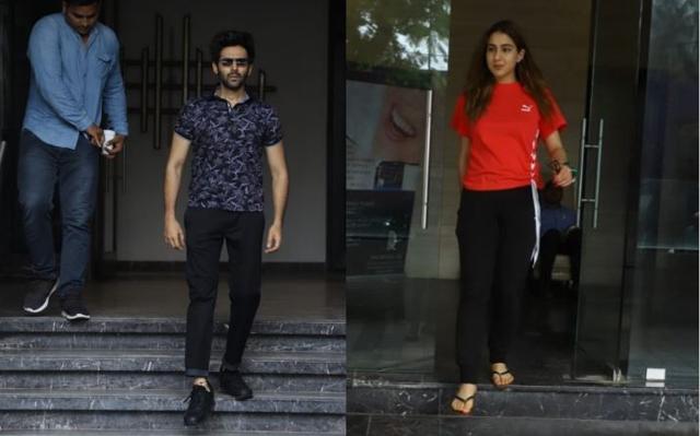 Kartik Aaryan and Sara Ali Khan at the gym.