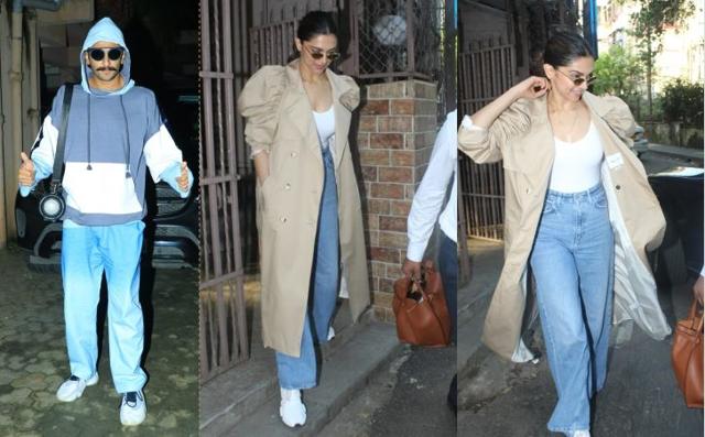 Ranveer Singh and Deepika Padukone spotted in Mumbai on Thursday. (Varinder Chawla)