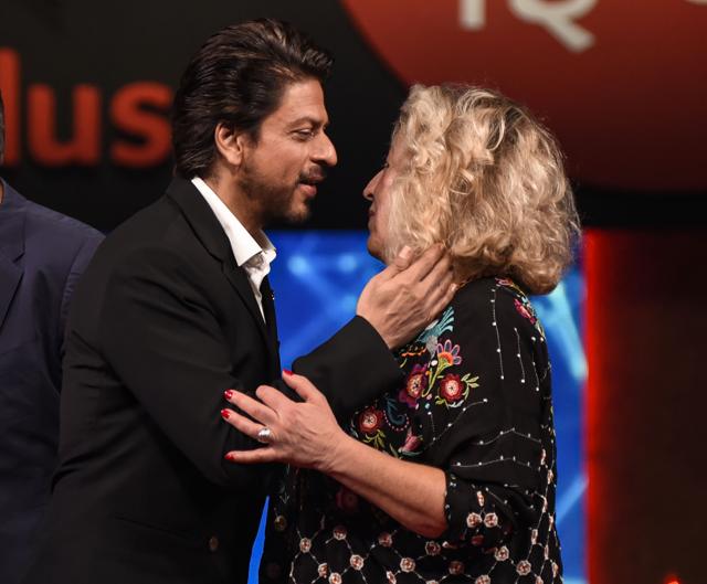 Bollywood actor Shah Rukh Khan greets Ted Talks Head of Television Juliet Blake at a press conference to announce the second season of Ted Talks India: Nayi Baat, in Mumbai. (PTI) Bollywood actor Shah Rukh Khan greets Ted Talks Head of Television Juliet Blake at a press conference to announce the second season of Ted Talks India: Nayi Baat, in Mumbai. (PTI)