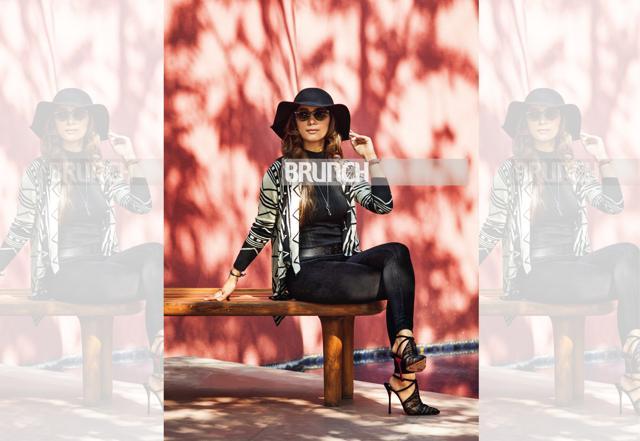 Top, Forever 21; pants, United Colors of Benetton; shrug, Initial; shoes, Christian Louboutin; watch, Versace; sunglasses, Vogue (Luxottica); hat, H&M; belt, Zara (Shivamm Paathak) Top, Forever 21; pants, United Colors of Benetton; shrug, Initial; shoes, Christian Louboutin; watch, Versace; sunglasses, Vogue (Luxottica); hat, H&M; belt, Zara (Shivamm Paathak)