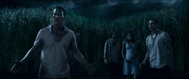 Patrick Wilson, Harrison Gilbertson, Laysla De Oliveira and Avery Whitted in a still from In the Tall Grass. (Netflix) Patrick Wilson, Harrison Gilbertson, Laysla De Oliveira and Avery Whitted in a still from In the Tall Grass. (Netflix)