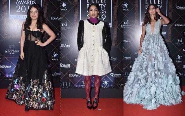 Radhika Madan, Sobhita Dhulipala and Aahana Kumra at Elle Beauty Awards. (Varinder Chawla)