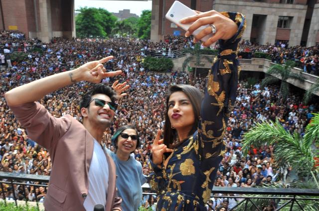 Priyanka Chopra during a programme at a Noida college. (IANS) Priyanka Chopra during a programme at a Noida college. (IANS)
