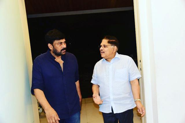 Chiranjeevi with producer Allu Aravind, Allu Arjun’s father. Chiranjeevi with producer Allu Aravind, Allu Arjun’s father.
