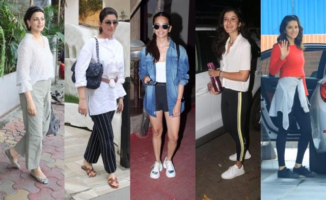 Sonali Bendre, Twinkle Khanna, Kriti Kharbanda, Shanaya Kapoor and Sunny Leone spotted in Mumbai. (Varinder Chawla)