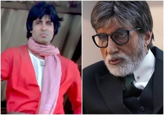 Amitabh Bachchan in a still from 1983’s Coolie and from his recent film, Badla. Amitabh Bachchan in a still from 1983’s Coolie and from his recent film, Badla.