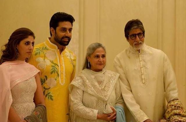 Amitabh Bachchan with his family.