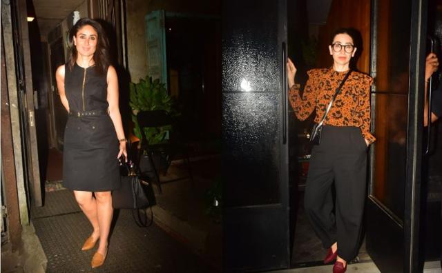 Kareena Kapoor and Karisma Kapoor at a restaurant. (Varinder Chawla)