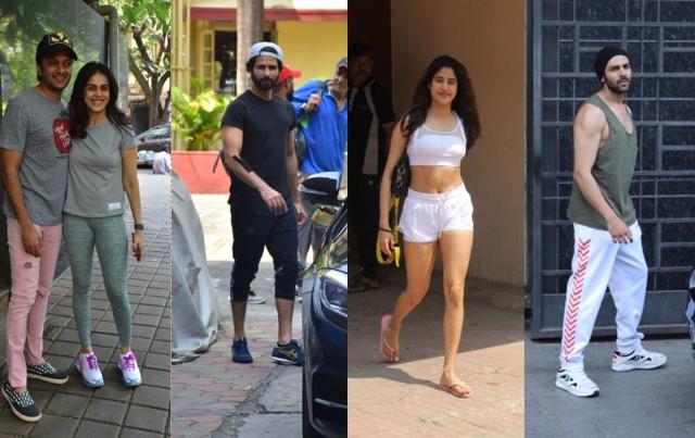 Riteish Deshmukh and wife Genelia, Shahid Kapoor, Janhvi Kapoor and Kartik Aaryan spotted in Mumbai. (Varinder Chawla)