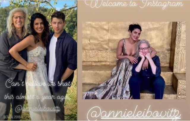 Priyanka Chopra welcomes photographer Annie Leibovitz to Instagram.