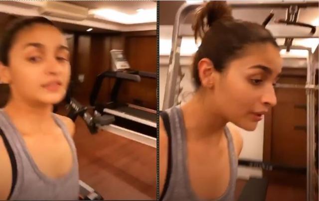 Alia Bhatt during her workout.