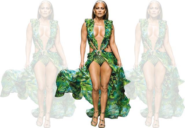 When Jennifer Lopez walked for Versace last month wearing a green palm print swimsuit gown, the press never called her showstopper! (Getty Images) When Jennifer Lopez walked for Versace last month wearing a green palm print swimsuit gown, the press never called her showstopper! (Getty Images)