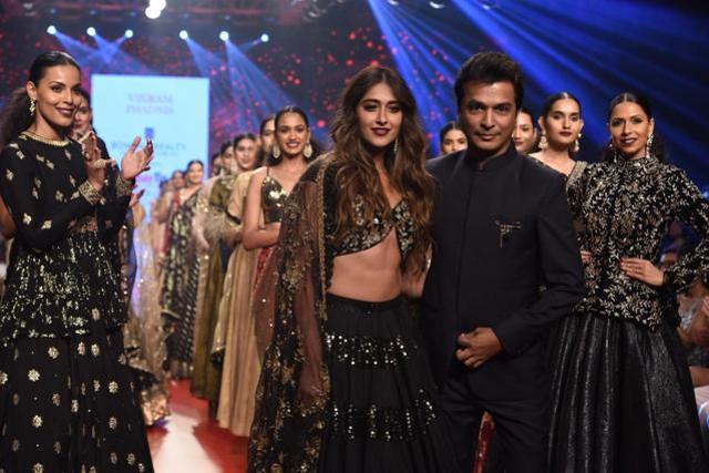 Vikram Phadnis with his muse Ileana D’Cruz. (Varinder Chawla) Vikram Phadnis with his muse Ileana D’Cruz. (Varinder Chawla)