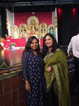 Poulomi (L) with Rittika. The former travelled from Belgium to be part of the Cologne puja celebrations Poulomi (L) with Rittika. The former travelled from Belgium to be part of the Cologne puja celebrations
