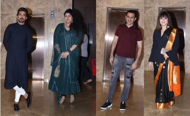 Saqib Saleem, Anshula Kapoor, Parmeet Sethi and Neeta Lulla at Ramesh Taurani’s Diwali bash. (Varinder Chawla)