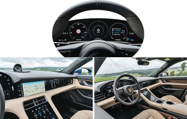 The all-digital instrument cluster and three touchscreens are logically organised The all-digital instrument cluster and three touchscreens are logically organised