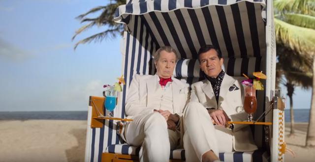 Gary Oldman and Antonio Banderas in a still from The Laundromat.